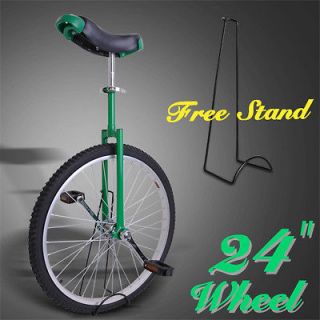   Unicycle Leakproof Butyl Tire Free Stand Adjustable Cycling Bike Green