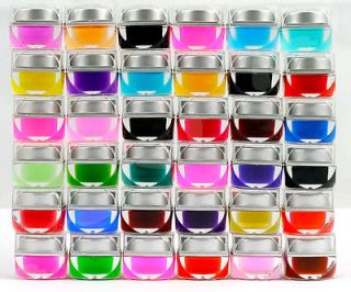 36 x Transparent Color Nail Art Tips Toe UV Gel Builder Gel + Cleanser 