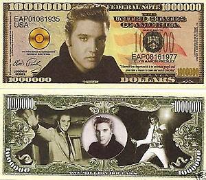 Elvis Presley The King 1 Million Dollars Bill Note