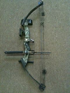 PSE MOSSY OAK COMPOUND BOW WITH STABILIZER MONGOOSE SIGHT QUIVER RIGHT 