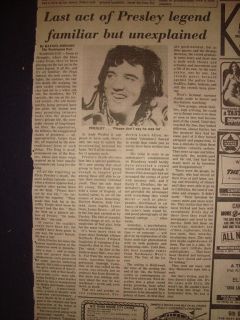 210257CR ELVIS PRESLEY LEGEND AFTER DEATH AUGUST 23 1977 NEWSPAPER 8 