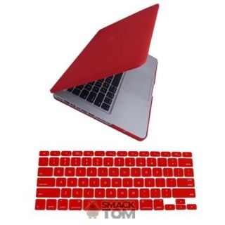   New Apple Macbook PRO 13 RED Rubberized Hard Case keyboard Cover 2in1