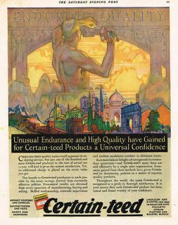 1925 AD Certain Teed roofing and building materials enduring quality 