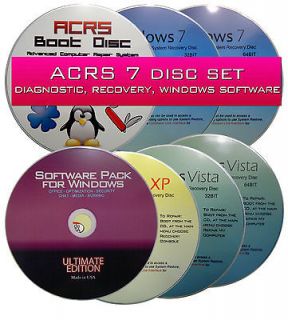 DISC PC REPAIR BOOT SYSTEM RECOVERY DISK CDS & SOFTWARE FOR WINDOWS 