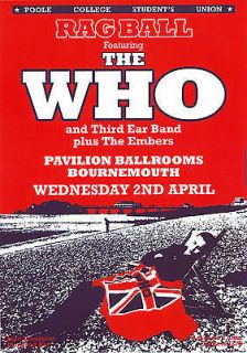 The Who vintage repro concert poster UK