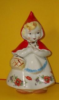   Hull Little Red Riding Hood Cookie Jar Flowered Skirt USA 135889