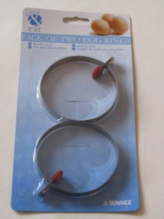 SET OF 2 STAINLESS STEEL ROUND EGG FRYING COOKING RINGS PERFECT FOR 