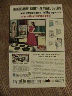   FRIGIDAIRE BUILT IN WALL OVEN AD retro RAINBOW COLORS kitchen