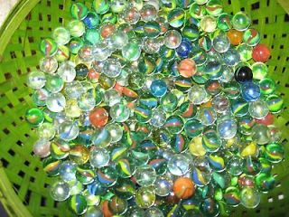 Vintage Lot of 10 Random Marbles Colorful Cats Eye, Swirl, Toothpaste 
