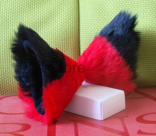 Anime Cosplay Costume LONG HAIR Cat Fox Ears 12cm Hair Clip PAIR