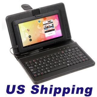   Keyboard Leather Case Cover Stand for 7 inch 7 Tablet PC US Shipping