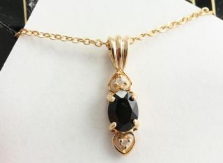 Lindenwold W Lind Costume Jewelry Onyx Pendant Necklace