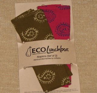 ECO LUNCHBOX set 2 NAPKINS re useable for lunch box Cotton 