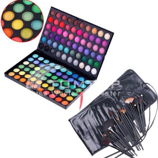 120 Color Eyeshadow Palette Makeup + 32 PCS Makeup Brush Set Black 
