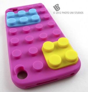 PINK Knick Knack Bricks Soft Silicone Gel Case Cover Apple iPod Touch 