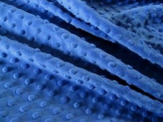 ROYAL BLUE MINKY CUDDLE DIMPLE DOT CHENILLE SEWING FABRIC MATERIAL BTY 