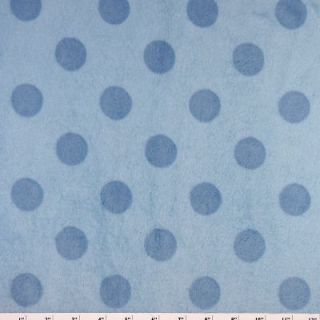 NEW MINKY SNUGGLE DOT BLUE CHENILLE FABRIC 28X36