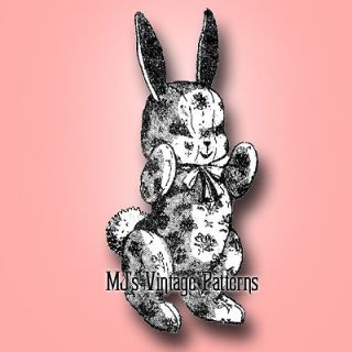 Stuffed Bunny with Movable Arms ~ a Vintage Pattern