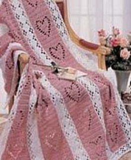 CROCHET PATTERN for Baby Blanket Gorgeous Hearts & Diamonds Afghan TO 