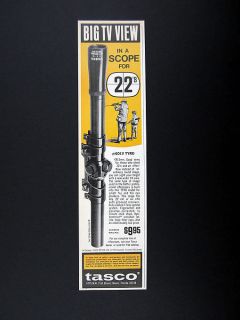 Tasco Tyro Model .22 22 & Air Rifle Riflescope Scope 1972 print Ad 