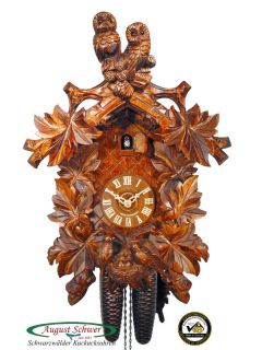 Day Carving Cuckoo Clock Owl Clock, 18.3inch