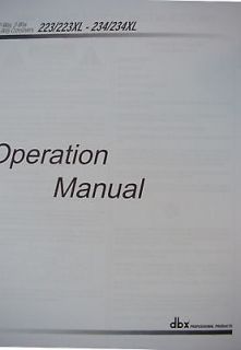 dbx 223XL/234XL CROSSOVER OPERATION MANUAL 15 pages