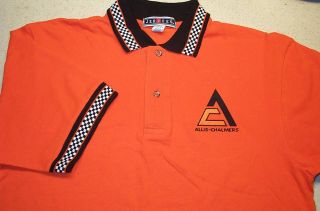 Mens XL or 2XL Orange Allis Chalmers Triangle Racing Polo Shirt Sale