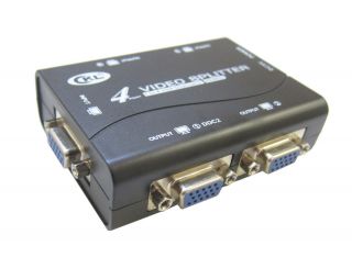 VGA Splitter 4 Port Video Monitor/TV/Pro​jector Boosting 250MHz High 
