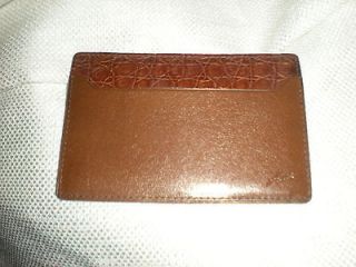   GENUINE card case business credit WALLET POUCH CASE brown croco