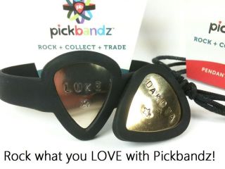 Custom Hand Stamped Guitar Pick Holder Silicone Bracelet . can be 