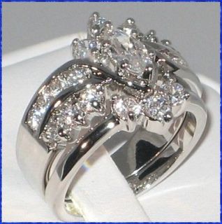 Marquise 3.86 CT. Cubic Zirconia Wedding Bridal Engagement Ring Set 