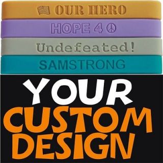 100 Custom Wristbands   IN MEMORY bands, you design Debossed Silicone 
