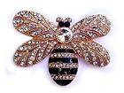   Honey Bee Insect Clear SWAROVSKI Crystal Golden Tone PIN Brooch A2