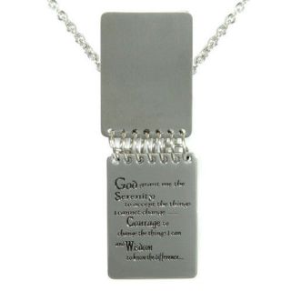   & Celtic Serenity Prayer Notebook Pendant Stainless Steel Necklace