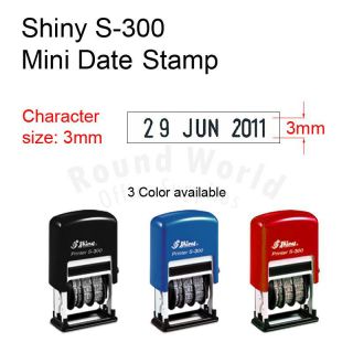 Shiny S300 Self Inking Rubber Date Stamp (color: black / blue / red)