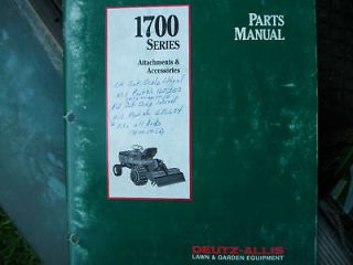 Deutz Allis 1700 Lawn Tractor Attachments parts manual