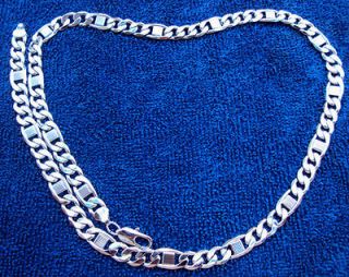 Noble mens 18k white solid gold filled jewellery necklace chain 23 