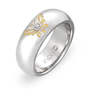 5MM Cubic Zirconia (CZ) Gold Tone Stainless Steel BUTTERFLY Band 