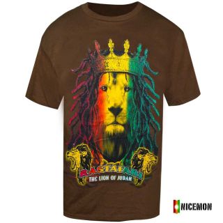   Lion Of Judah Rasta T Shirt Reggae Jamaica Marley Selassie Africa LION