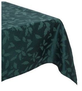   Holly Damask Green Tablecloth 60 x 144 Christmas Fine Table Linens