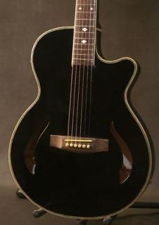 Gitano Thinbody Acoustic Electric Guitar Spruce top Black New + GIGBAG