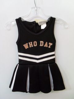 New Orleans Saints WHO DAT Cheerleading Outfit Szies Newborn to 4T
