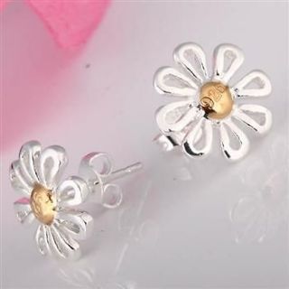 Fashion 925Sterling Silver Womans Chrysanthemum Stick Earrings FE23