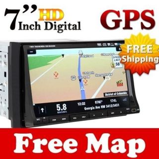Din In Dash 7 Digital TouchScreen Car DVD GPS Player Sygic Map TV 