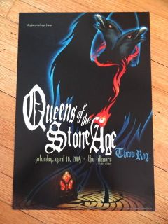 QUEENS OF THE STONE AGE throw rag fillmore CONCERT POSTER collectible 