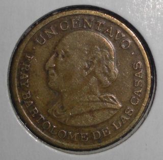 1977 Guatemala 1 centavo, Fray Bartolome de las Casas, coin