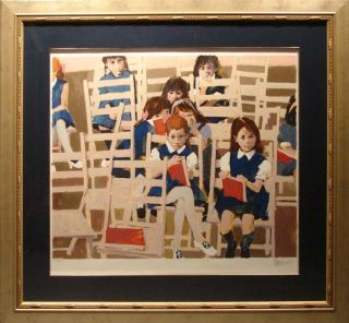 Aldo Luongo First Day of School Signed Fine Art Serigraph framed 