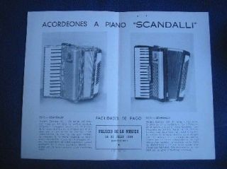 Vintage SCANDALLI Sales brochure Uruguay Dealer