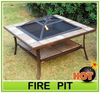 New Outdoor Patio Square Fire Pit Metal Stove Grill BBQ Fireplace 