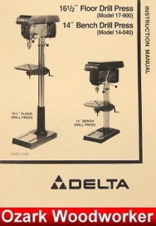 DELTA  Rockwell 17 900, 14 040 16.5 Drill Press Operators & Parts 
